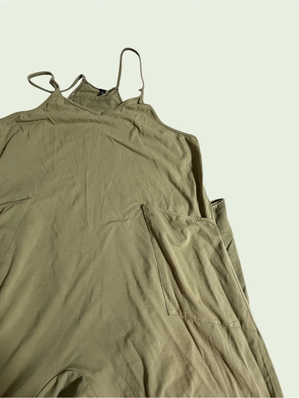 Olive Green Cozy Stretchy Lightweight Jumpsuit in M - Picture 9 of 9